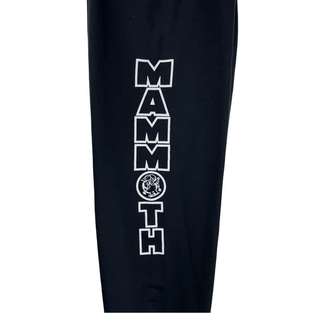 JERZEES MAMMOTH MOUNTAIN Men’s Black Sweatpants FAMOUS MAMMOTH LOGO Down Leg S